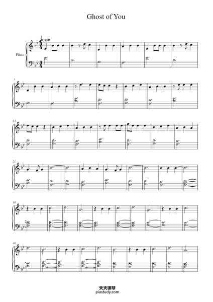 “Ghost of You”钢琴谱-5 Seconds of Summer arr by Lucy Lang-免费下载-天天钢琴