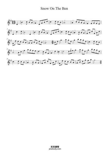 “Snow On The Ben”钢琴谱-Ian Hardie-免费下载-天天钢琴