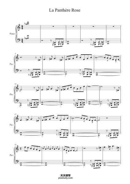 “La Panthère Rose”钢琴谱-Henri Mancini-免费下载-天天钢琴
