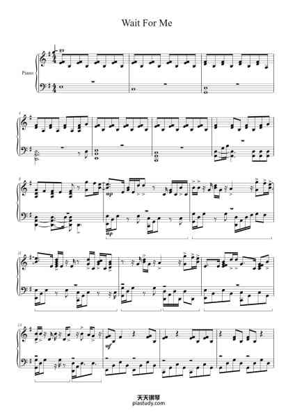 “Wait For Me”钢琴谱-Anaïs Mitchell-免费下载-天天钢琴