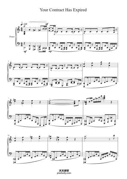 “Your Contract Has Expired”钢琴谱-Composed by Pascal Michael Stiefel-免费下载-天天钢琴