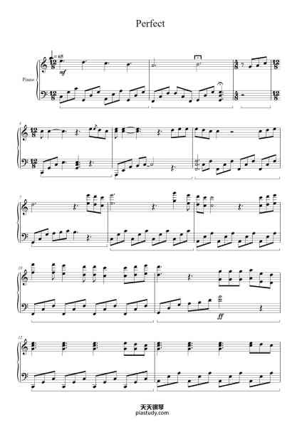 “Perfect”钢琴谱-Jared Cathey-免费下载-天天钢琴