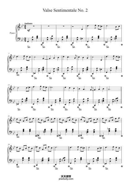 “Valse Sentimentale No. 2”钢琴谱-Eric Christian von Fricken-免费下载-天天钢琴