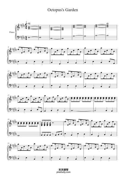 “Octopus's Garden”钢琴谱-Ringo Starr-免费下载-天天钢琴