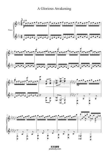“A Glorious Awakening”钢琴谱-Yu-Peng Chen-免费下载-天天钢琴