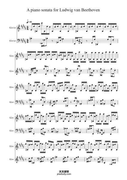 “A piano sonata for Ludwig van Beethoven”钢琴谱-Homeo Lynchper-免费下载-天天钢琴