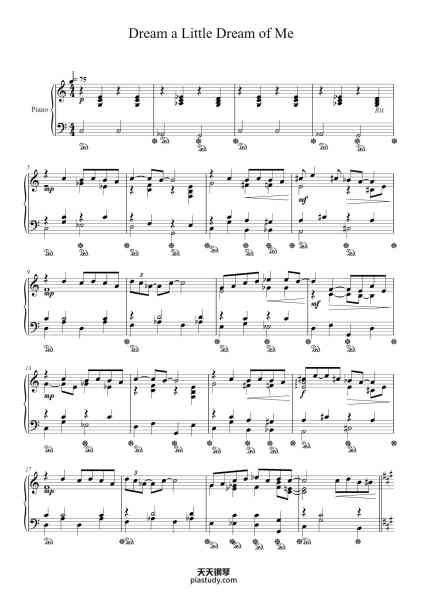 “Dream a Little Dream of Me”钢琴谱-Yiruma / K.A.T-免费下载-天天钢琴