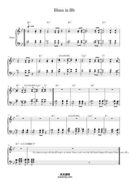 “Blues in Bb”钢琴谱-Sonny Rollins-免费下载-天天钢琴