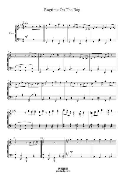 “Ragtime On The Rag”钢琴谱-Sakiya kenjio-免费下载-天天钢琴