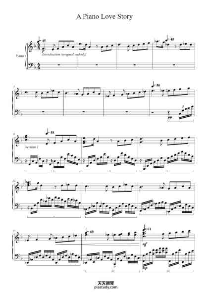“A Piano Love Story”钢琴谱-C.M. (Original composition)-免费下载-天天钢琴