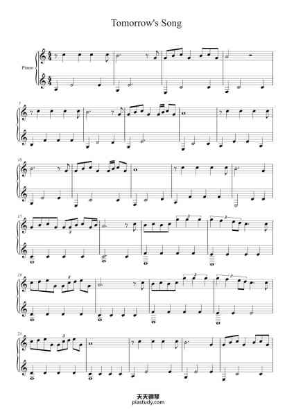 “Tomorrow's Song”钢琴谱-Olafur Arnalds-免费下载-天天钢琴
