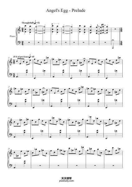 “Angel's Egg - Prelude”钢琴谱-Yoshihiro Kanno-免费下载-天天钢琴