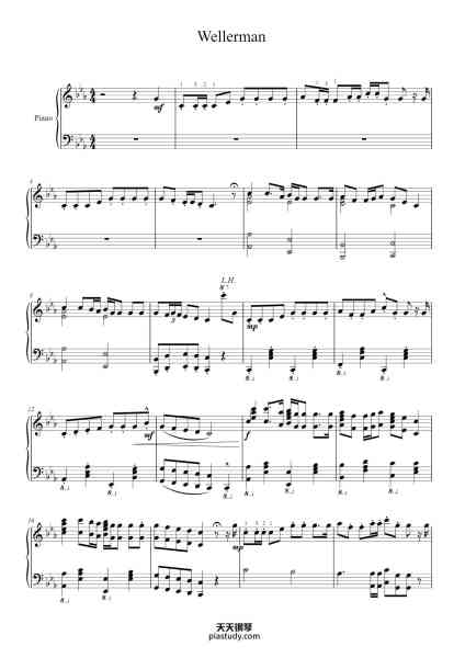 “Wellerman”钢琴谱-Arr. Cecilia Sjölund-免费下载-天天钢琴