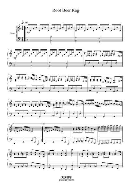 “Root Beer Rag”钢琴谱-Billy Joel-免费下载-天天钢琴