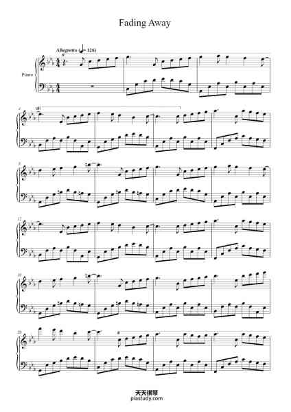 “Fading Away”钢琴谱-Antonio Romo-免费下载-天天钢琴