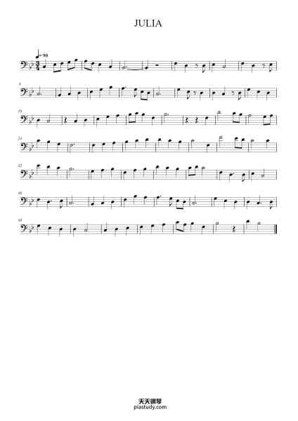 “JULIA”钢琴谱-JOSE BURGAS-免费下载-天天钢琴