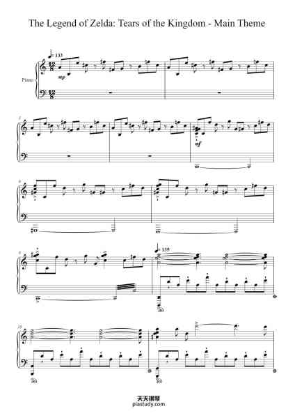 “The Legend of Zelda: Tears of the Kingdom - Main Theme”钢琴谱-Composed by Manaka Kataoka, 
Maasa Miyoshi, Masato Ohashi, Tsukasa Usui
Arranged by A.E. VanBibber-免费下载-天天钢琴