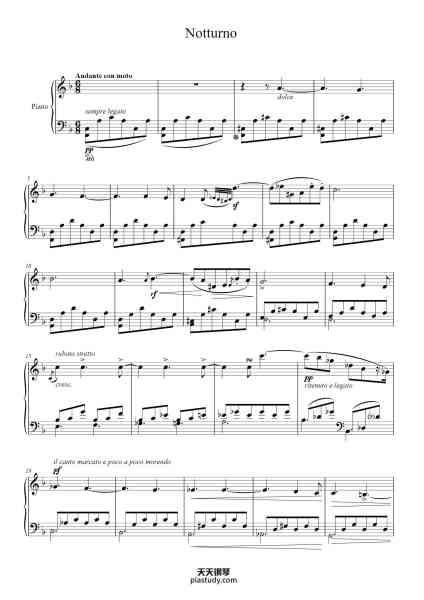 “Notturno”钢琴谱-Clara Schumann (1819–1896)-免费下载-天天钢琴