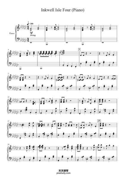 “Inkwell Isle Four (Piano)”钢琴谱-Thaga Emsia-免费下载-天天钢琴
