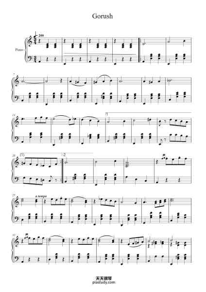 “Gorush”钢琴谱-Tofiq Quliyev-免费下载-天天钢琴