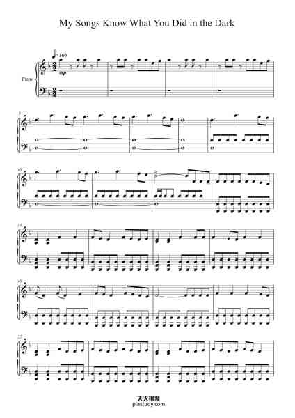 “My Songs Know What You Did In The Dark”钢琴谱-Fall Out Boy-免费下载-天天钢琴