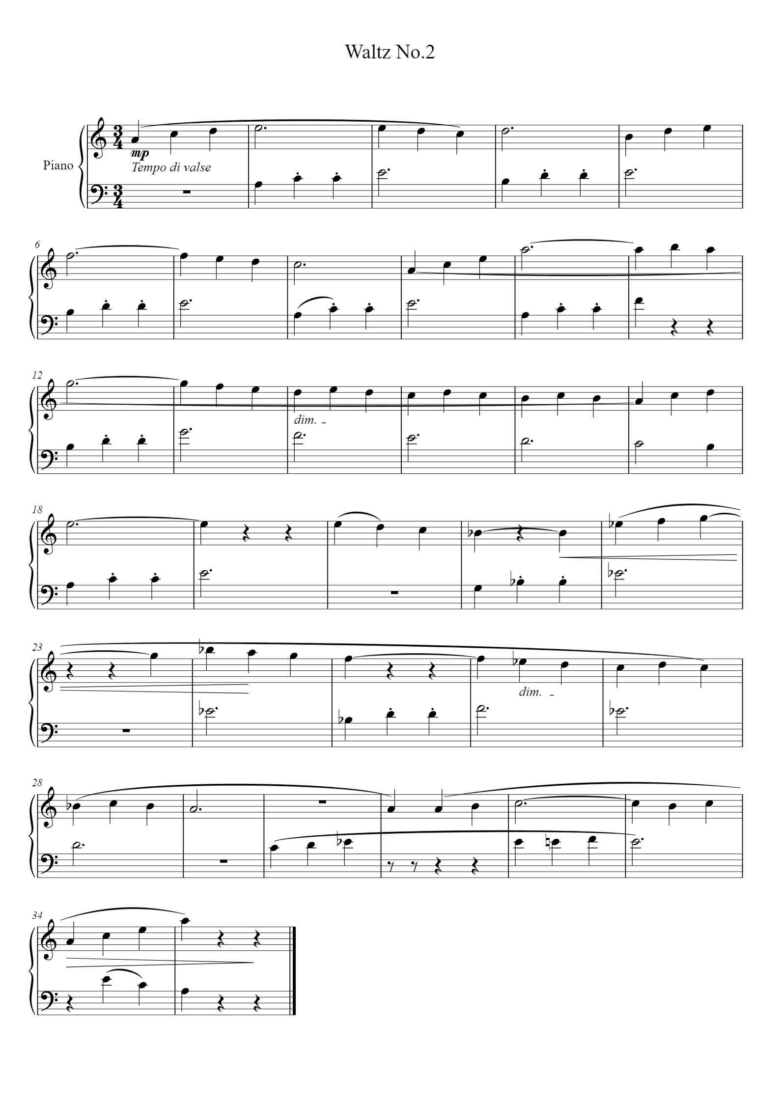 Waltz No 2 From Jazz Suite No 2 Shostakovich Free Piano Sheet Waltz No 2 From Jazz Suite No 2 Shostakovich Free Piano Sheet