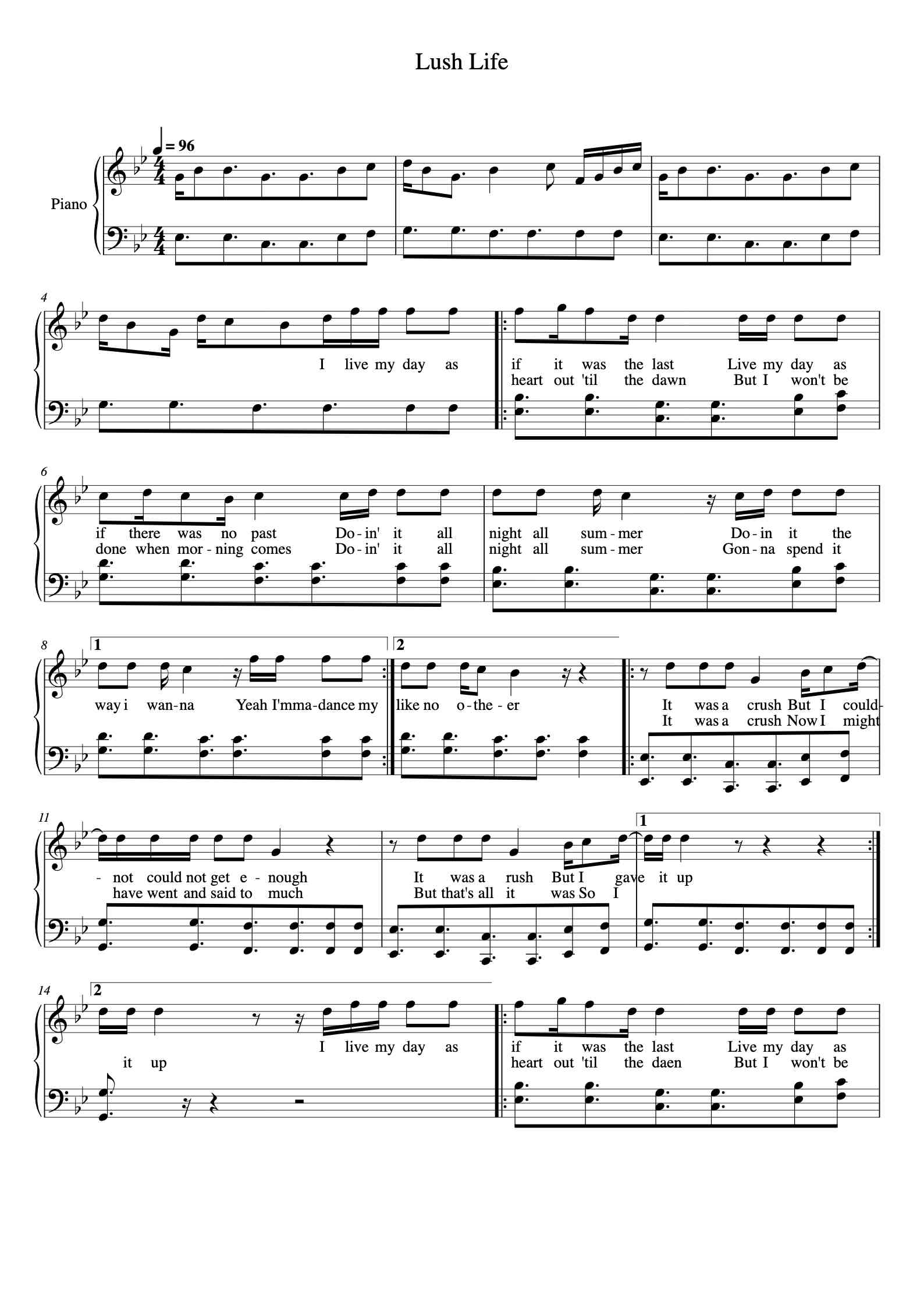 'Lush Life' - Piano Sheet Music By Zara Larsson | TOPiano