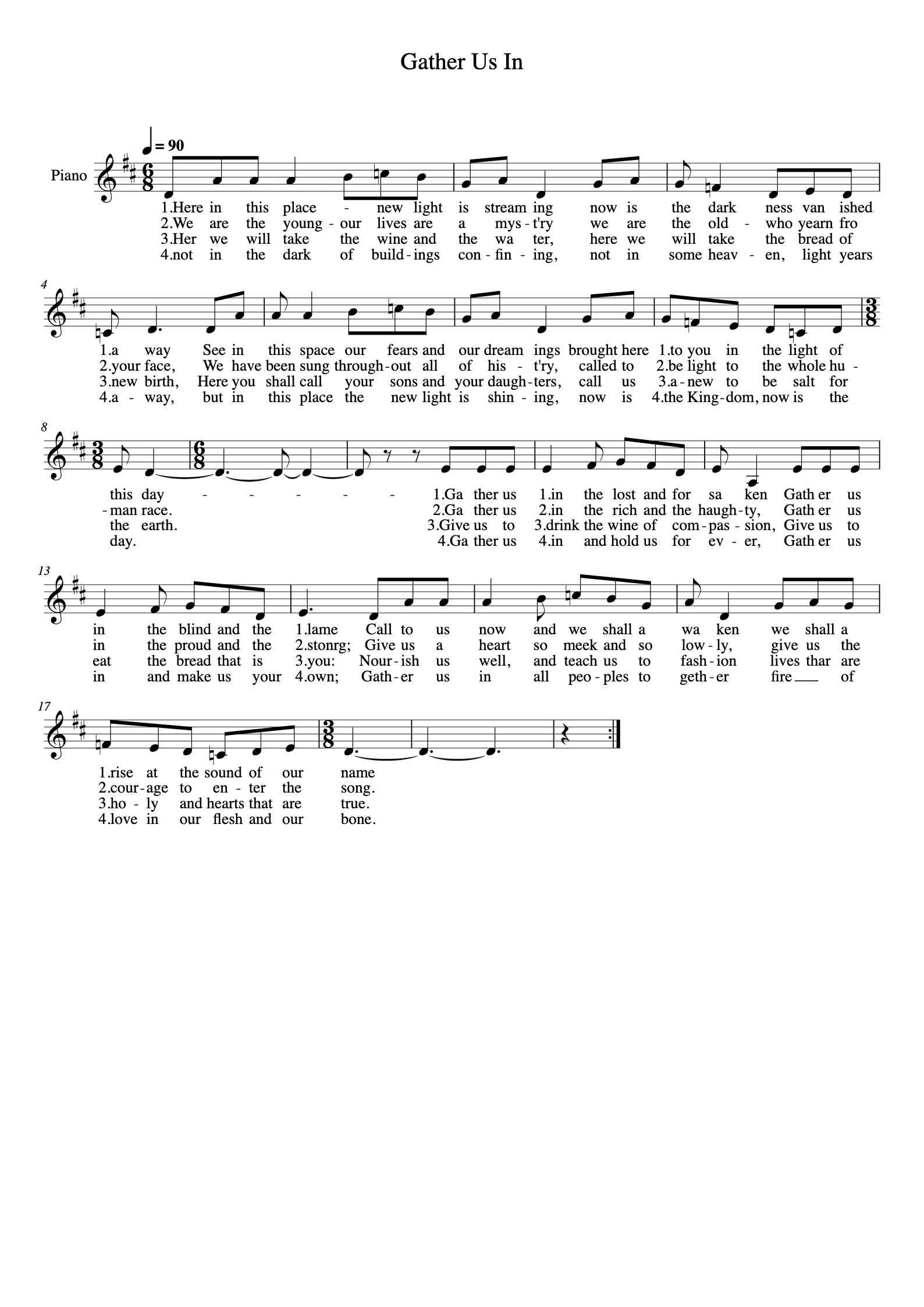 'Gather Us In' - Piano Sheet Music By Marty Haugen | TOPiano