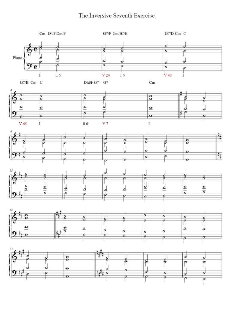 'The Inversive Seventh Exercise' - Piano Sheet Music By Composer | TOPiano