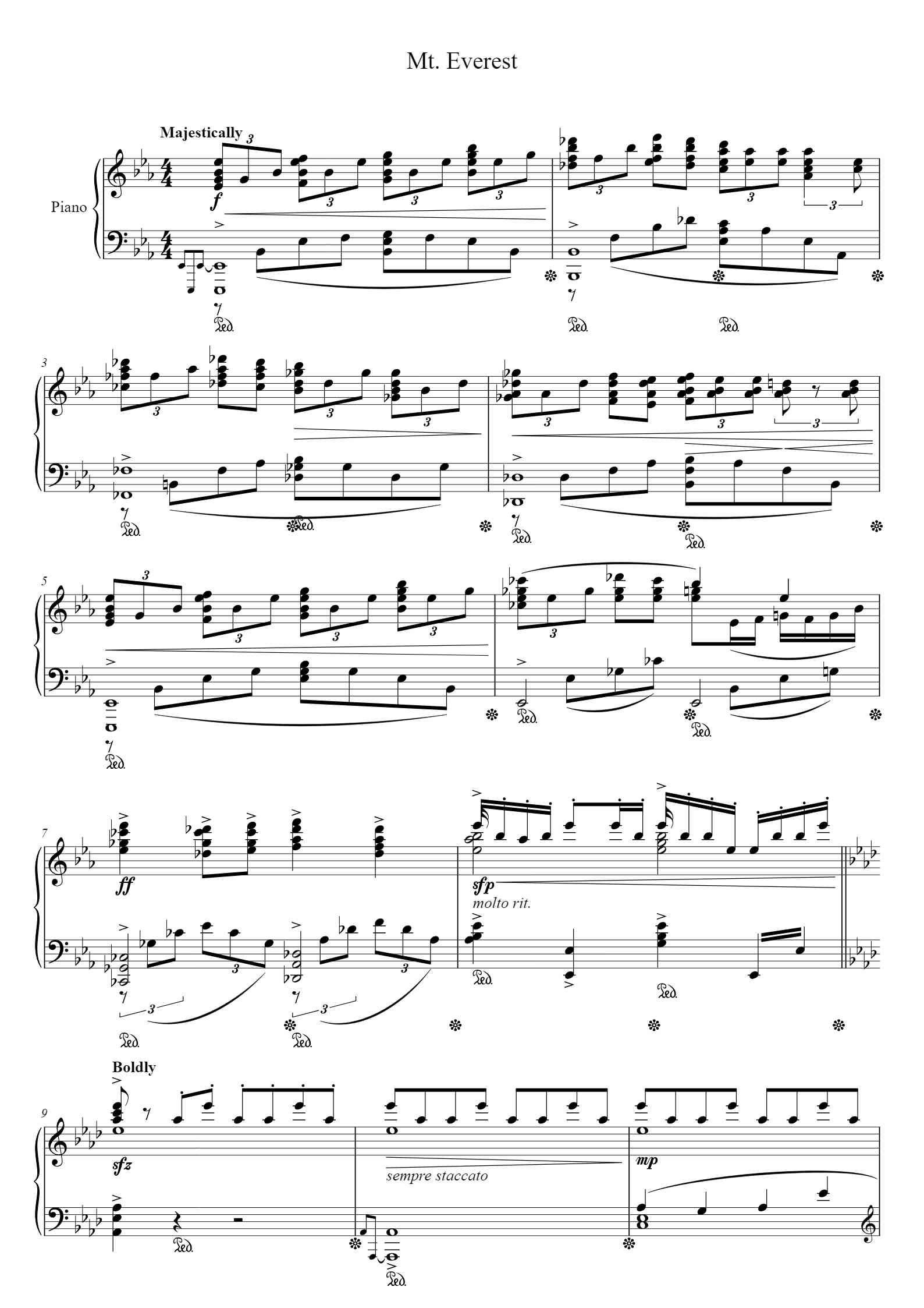 Mt Keyboard Notes 'Mt. Everest' - Piano Sheet Music By Rossano Galante Arr. by Earvin ...