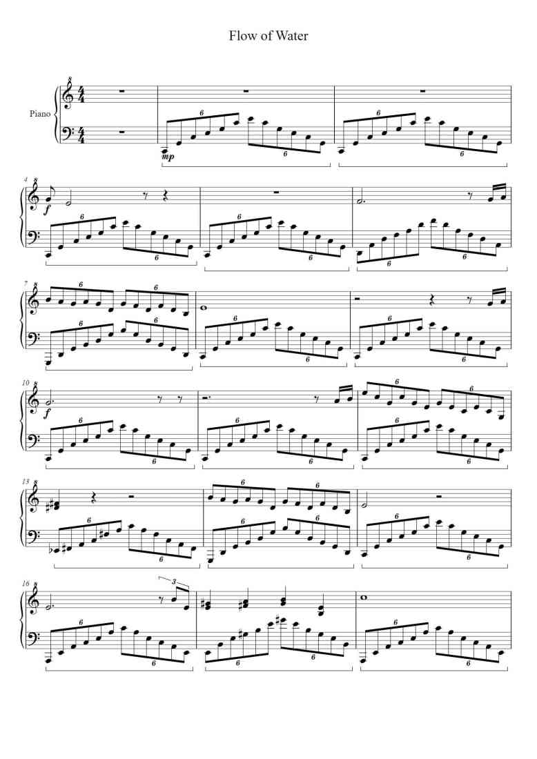 'Flow of Water' - Piano Sheet Music By TheLight OI | TOPiano