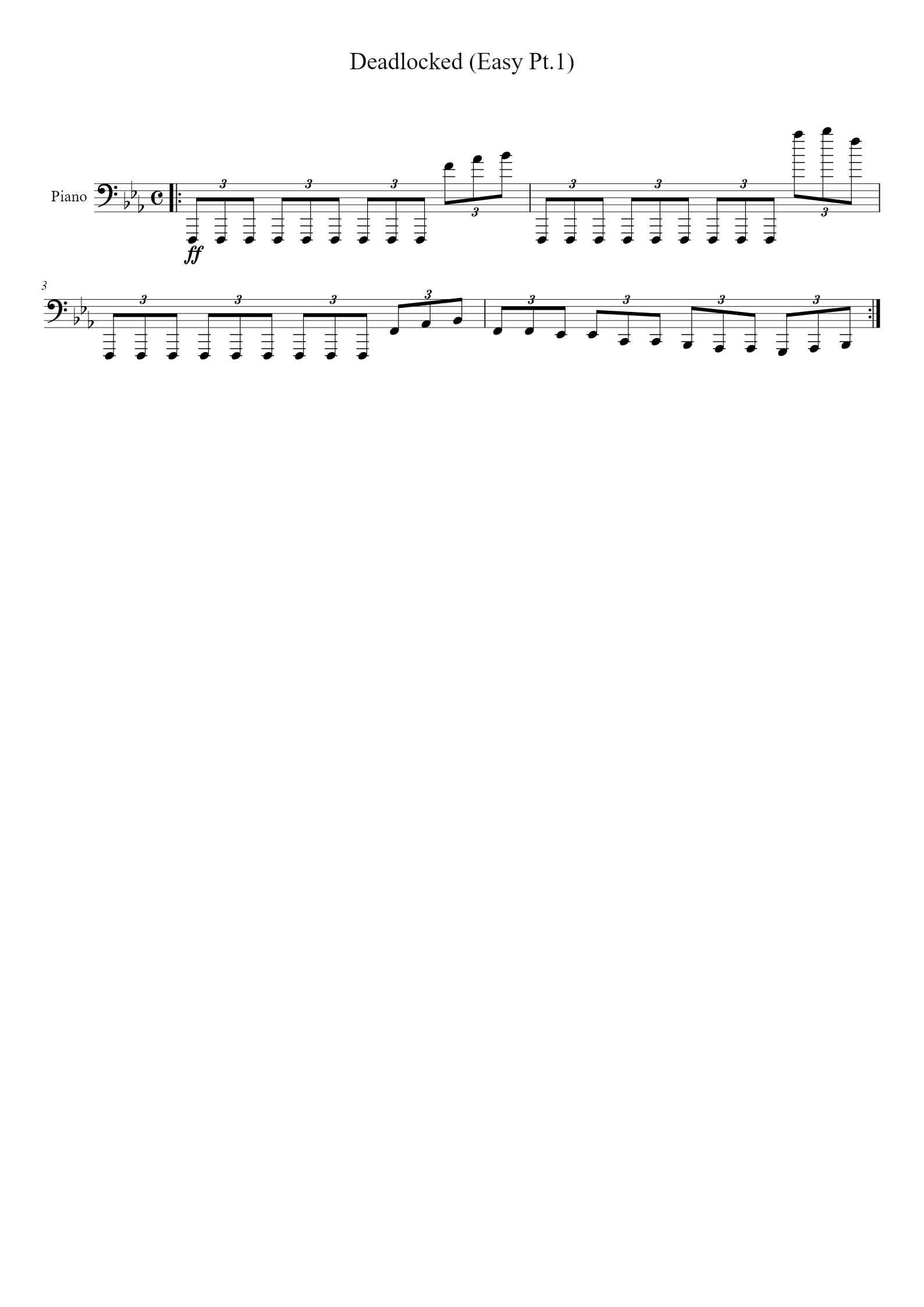 'Deadlocked (Easy Pt.1)' - Beginner Piano Sheet Music by Ian Fleck ...