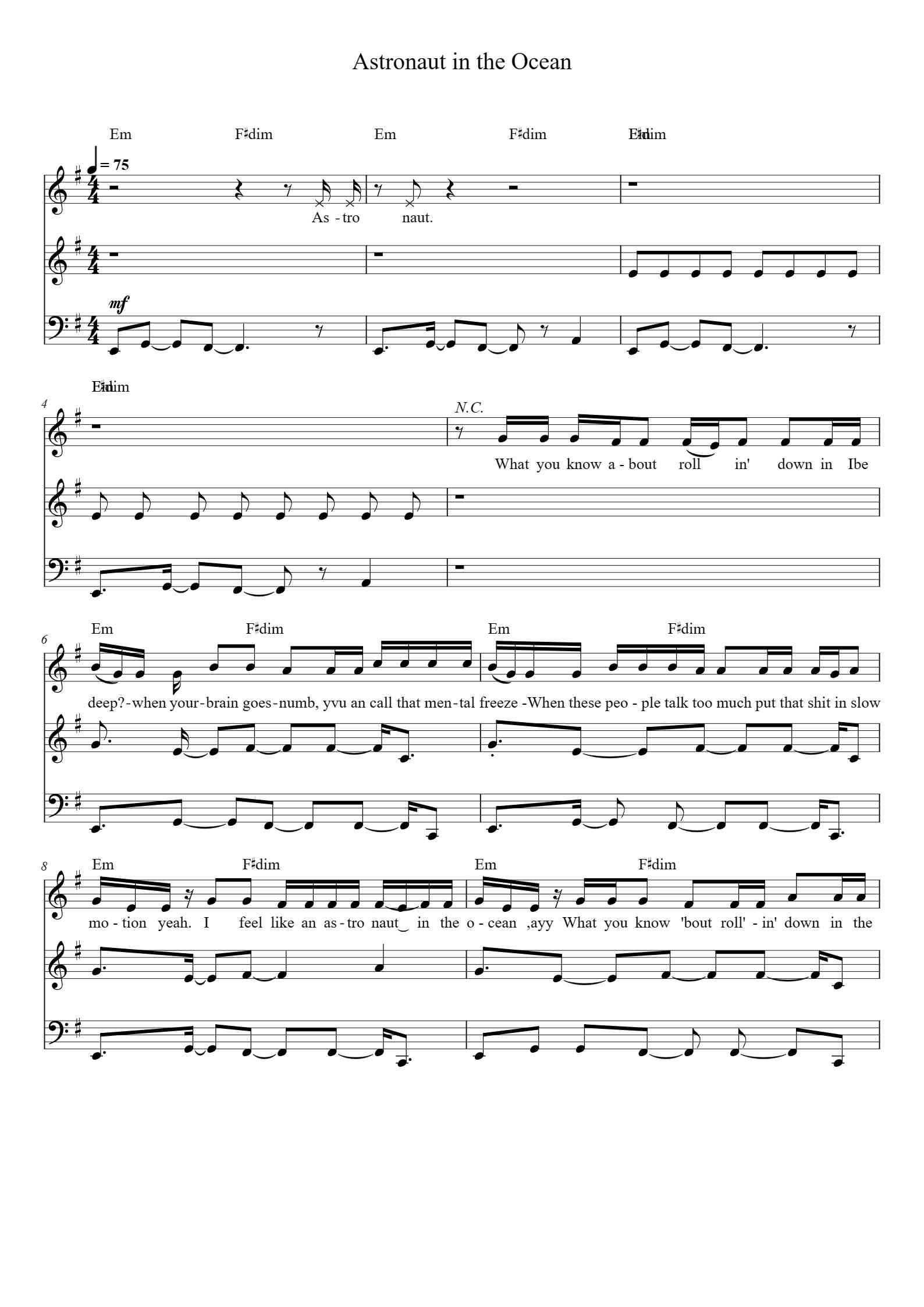Astronaut In The Ocean Piano Sheet Music By Arrangement By Noob astronaut in the ocean piano sheet music by arrangement by noob