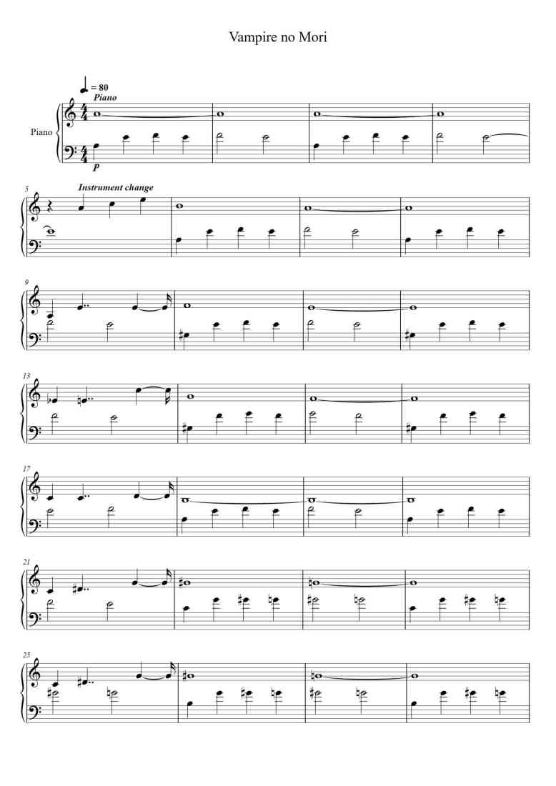 'Vampire no Mori' - Piano Sheet Music By Gosdred | TOPiano