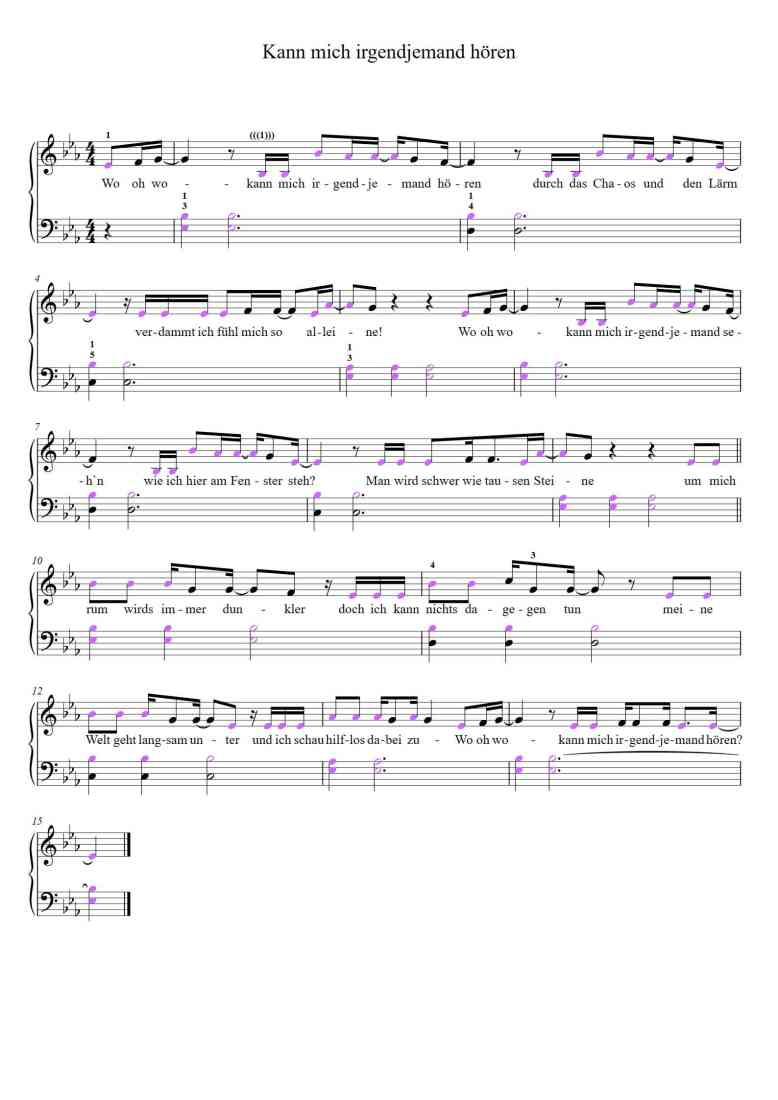 Kann Mich Irgendjemand Hren - Piano Sheet Music By Xxx | TOPiano