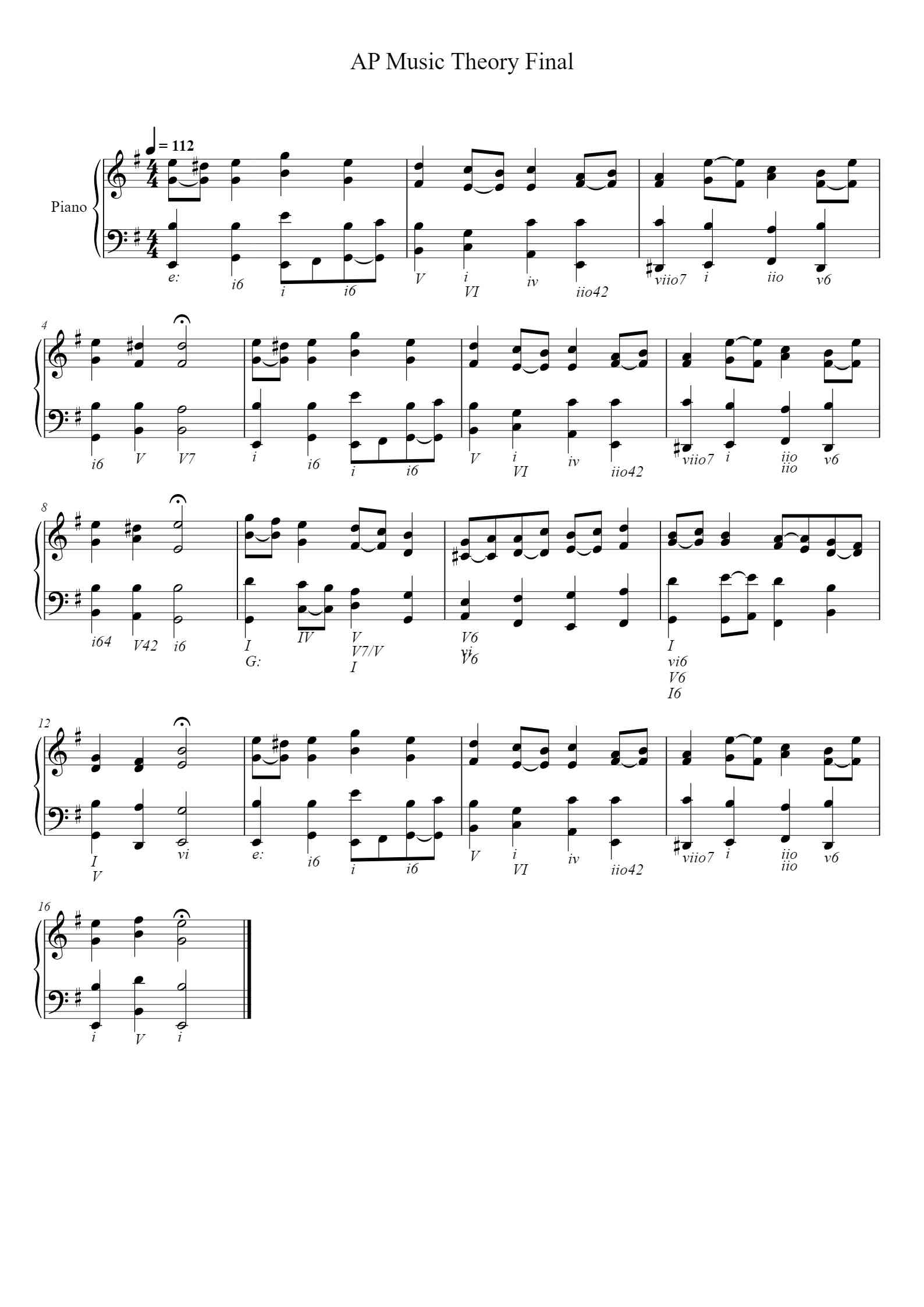 'AP Music Theory Final' - Beginner Piano Sheet Music by Aidan Kelly AP ...