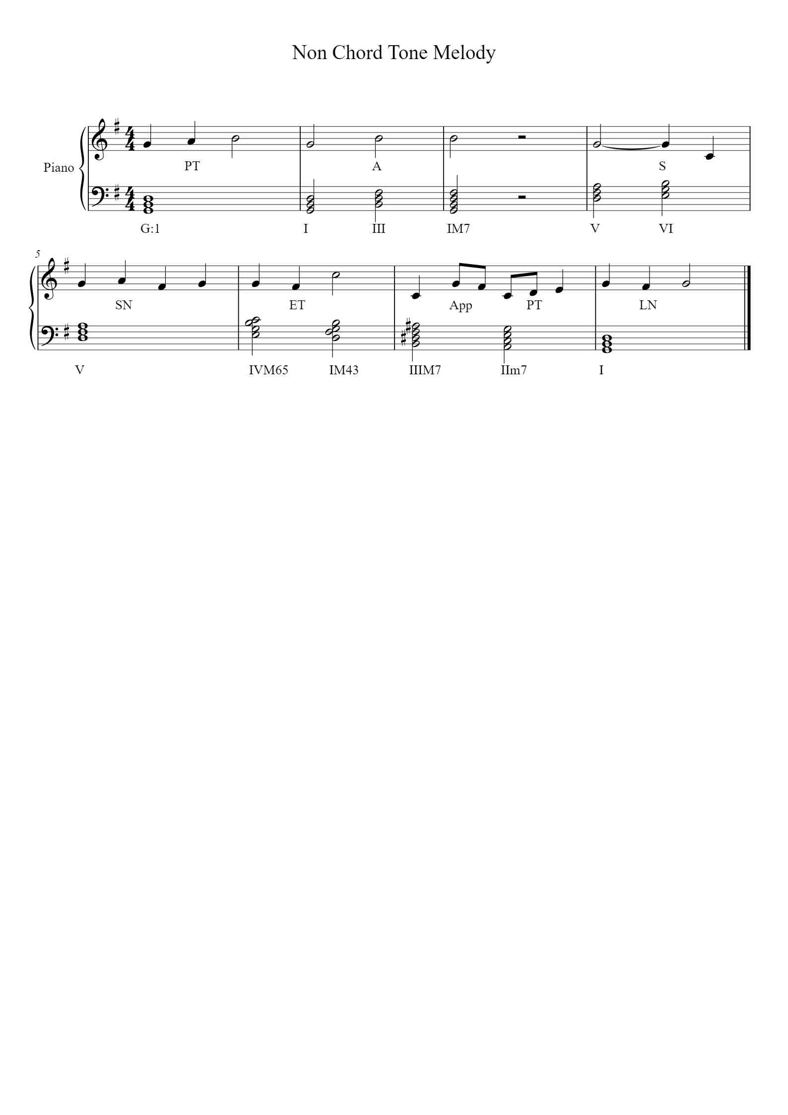 'Non Chord Tone Melody' - Beginner Piano Sheet Music by Darius Hong ...