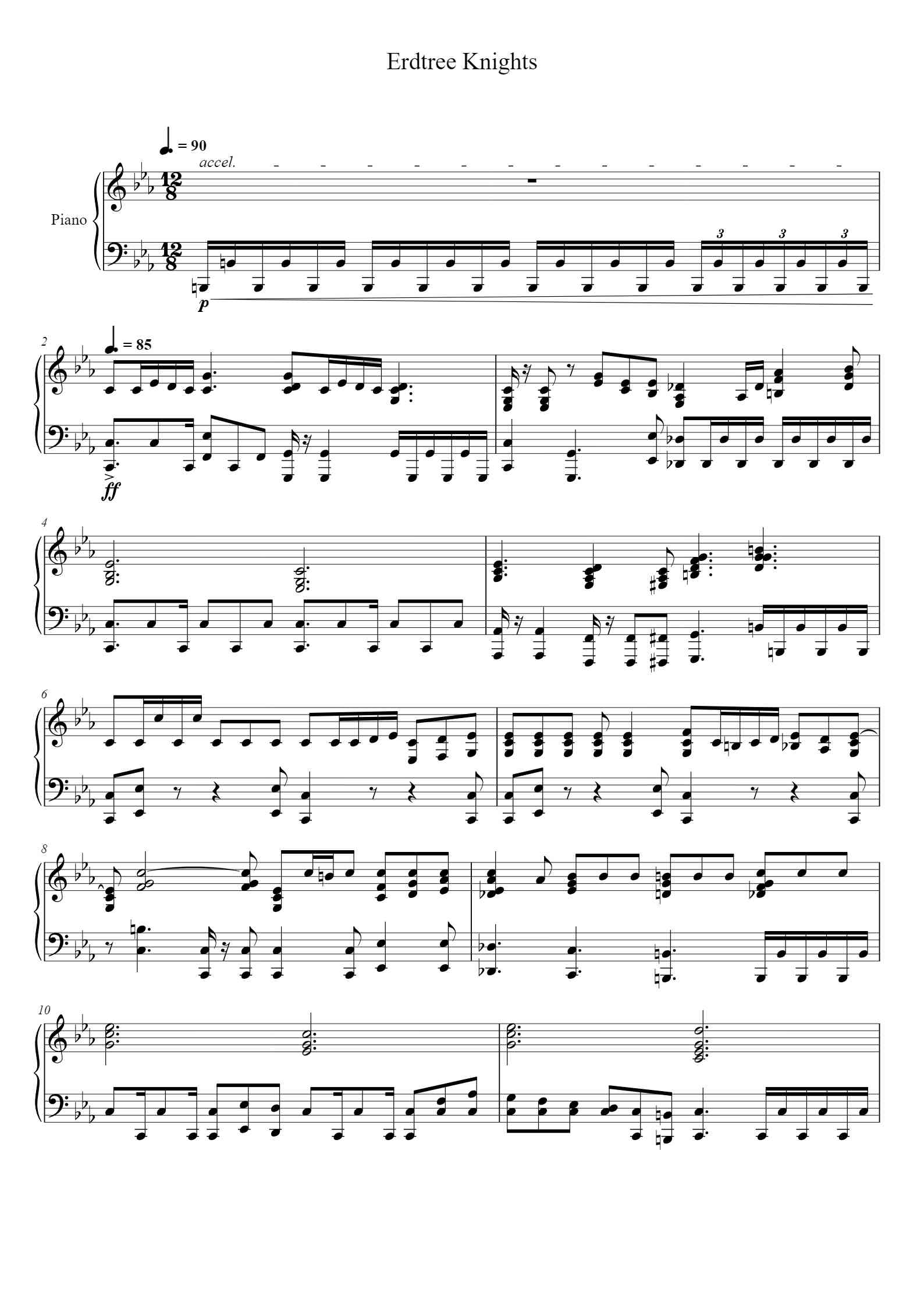 'Erdtree Knights – Tai Tomisawa' - Piano Sheet Music By Tai Tomisawa