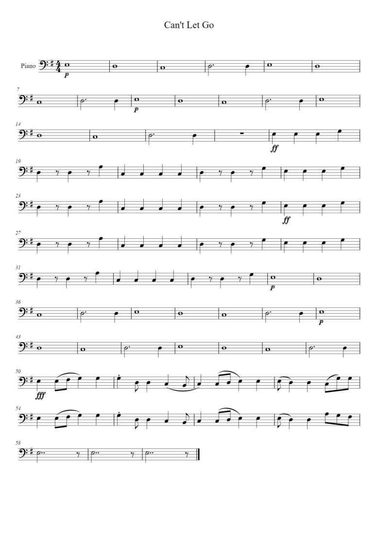 'can't Let Go' - Piano Sheet Music By Xxx 