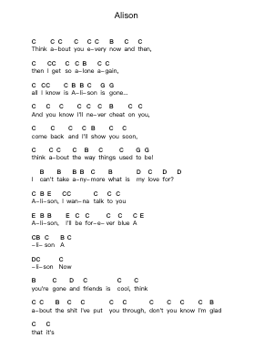 Alison Piano letter notes by Whitmore - Arr.Campbriel