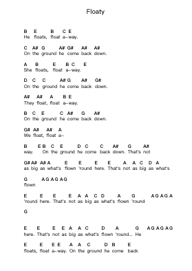 Floaty Piano letter notes by Foo Fighters - Arr.Pearric
