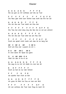 Klavier ملاحظات البيانو بواسطة Rammstein - ترتيب.Brookecher Nicksie