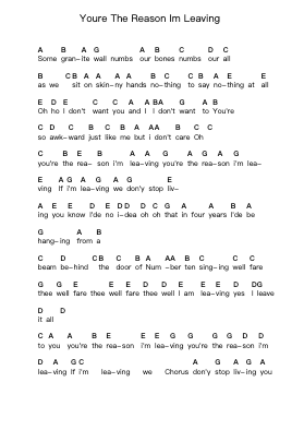Youre The Reason Im Leaving 钢琴字母谱由 Franz Ferdinand - 编曲 Hullow
