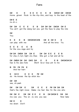 Fans Piano letter notes by Kings of Leon - Arr.Dilmos