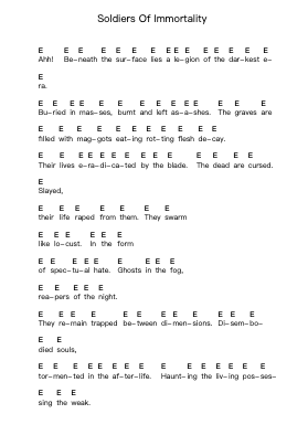 Soldiers Of Immortality Piano letter notes by Thy Art Is Murder - Arr.Consclife Gosden