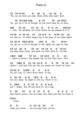 There Is Piano letter notes by Box Car Racer - Arr.Jonessen Steinsia