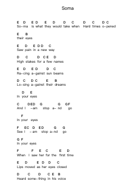 Soma Piano letter notes by The Strokes - Arr.Zimwis