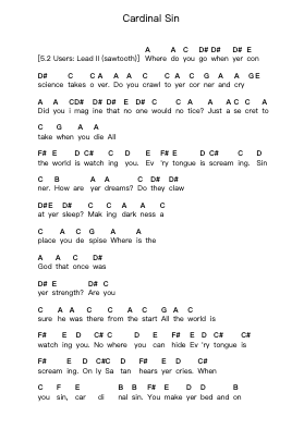 Cardinal Sin ピアノの音符 by Black Sabbath - Arr.Wildmy