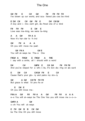 The One Piano letter notes by Stryper - Arr.Waygrid