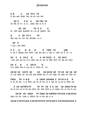Дневник Piano letter notes by Пляж - Arr.Jonqy Keyreed
